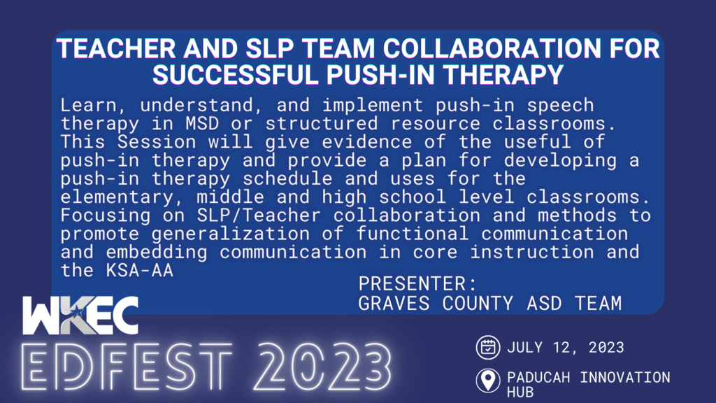 Teacher & SLP team Collaboration for successful push in therapy